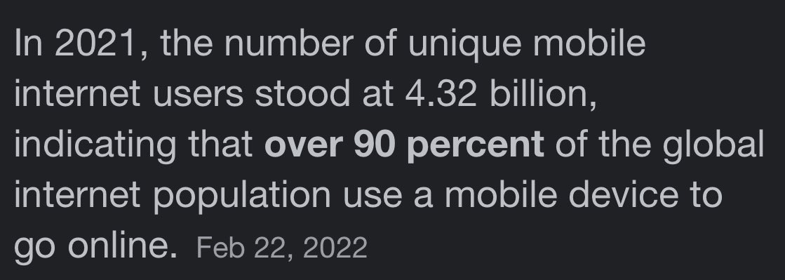 One of the biggest value proposition for DeFi in my opinion has always been for parts of the world where TradFi is inaccessible or not efficient. I think the newer dApps need to focus on mobile first for “mass” adoption.