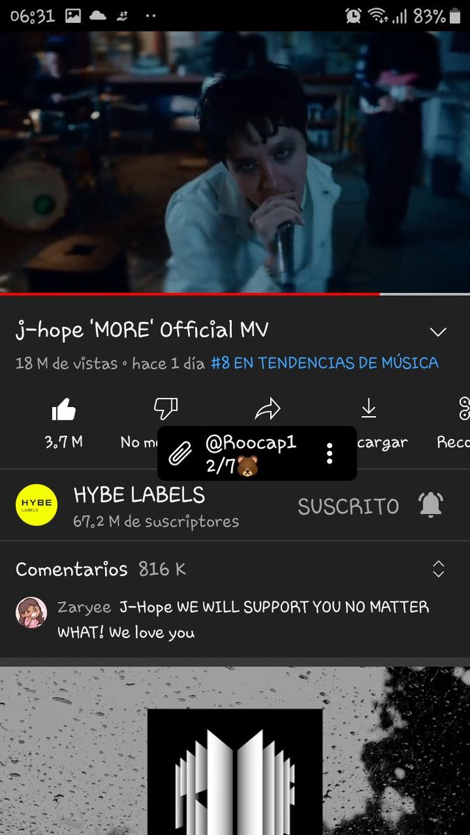 Roocap1's tweet image. Buen día familia.. se arranca como corresponde con More y con sueño 🤭 🥰 vamos con el último día de trabajo 💪 
Besotes, tengan un hermoso Sábado😘💜

#StreamMore
#StreamFor_V
@BTS_twt
