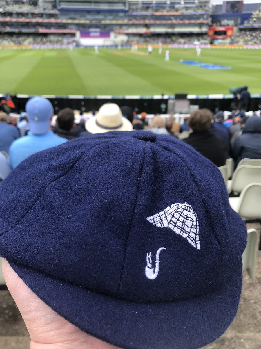 MaccaJack22's tweet photo. The much coveted @shsoclondon cricket cap is getting an airing at the wear blue day for @bobwillisfund at @Edgbaston today! https://t.co/kg4G4BGb9i