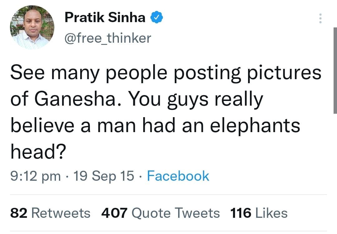 MYogiDevnath's tweet photo. भगवान गणेश का अपमान नहीं सहेगा हिंदू समाज #ArrestPratikSinha https://t.co/jdJT0bSG2z