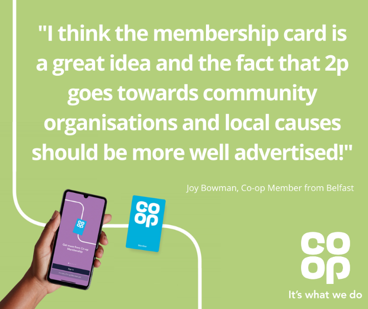 CoopMemberPion's tweet photo. I agree Joy! @Coopuk membership makes a difference. I downloaded the Co-op App and now use it to donate my rewards, select a local cause and browse deals and recipes. Join me https://t.co/GC9l5lnlnB @CooperativesUK
#WhyCoop https://t.co/cNavzIf6ED