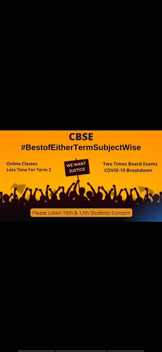Adarsh910884491's tweet photo. With so many pressures, some could give their best in term1 and others in term2 .
So, please be fair with the final weightage
#BestofEitherTermSubjectWise

@UrHimanshuBorah @cbseindia29 @AllCBSENews @EduMinOfIndia @dpradhanbjp @PMOIndia @aajtak @ndtvindia @CNNnews18 @timesofindia https://t.co/MpuTu1Ag5U