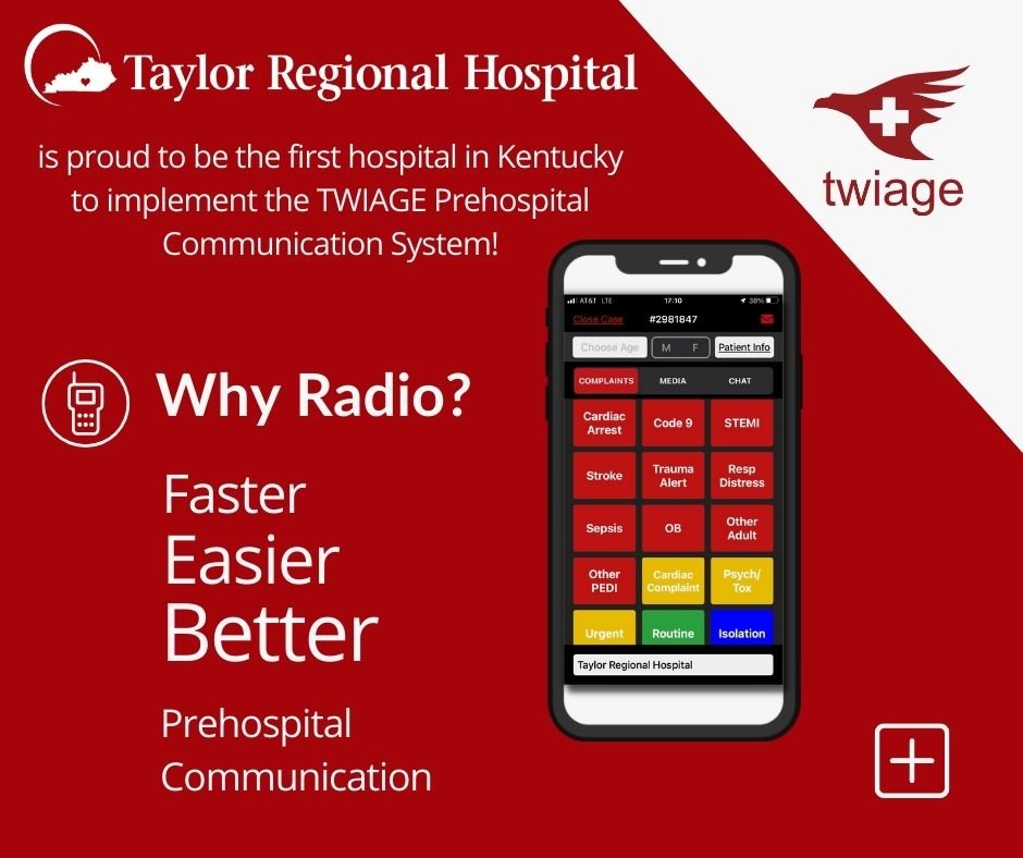 Thrilled to have <a href="/TRHosp/">Taylor Regional</a> to be our first #prehospital innovation partner in #Kentucky! Big thanks to <a href="/TRHosp/">Taylor Regional</a>'s leadership team for their commitments in helping the #EMS communities accelerate #emergencycare and #savelives. cknj.com/content/hospit…