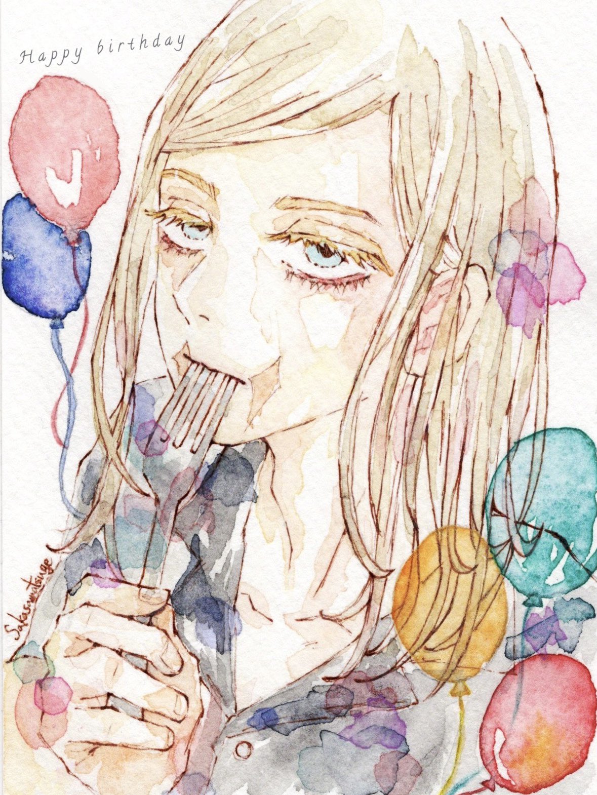 さかさまつげ(水彩) on X: 