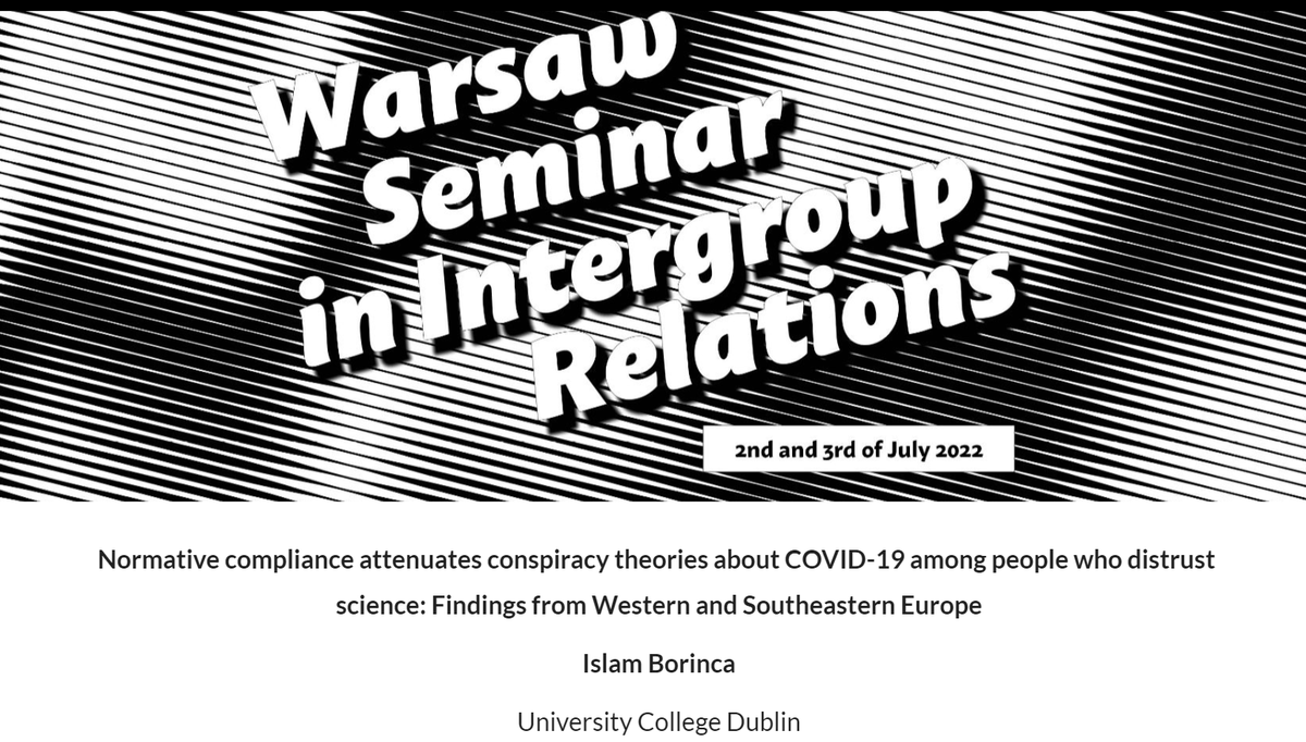 IslamBorinca's tweet photo. I had the pleasure today of presenting research conducted by my esteemed colleagues at UL and I on conspiracy theories at the intergroup meeting held in Warsaw, Poland. #WSIR @UCDPsychology @growth_ul @orlamuldoon https://t.co/ufSCxOge1H