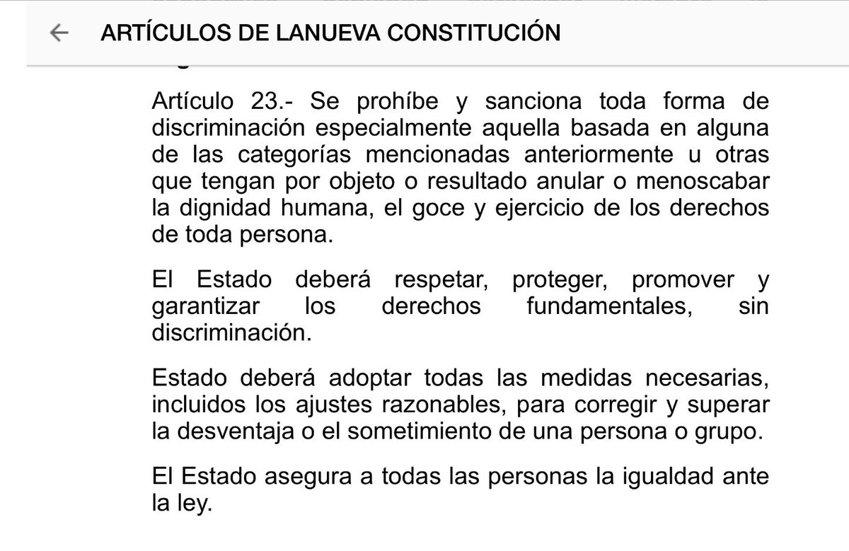 Si se aprueba la nueva constitución: cualquier persona que venga a Chile, sea Chileno o no. Tendría el mismo derecho a Vivienda, Salud, Seguridad Social, alimentación que garantizaría la constitución. De hecho prohibe discriminar por nacionalidad.