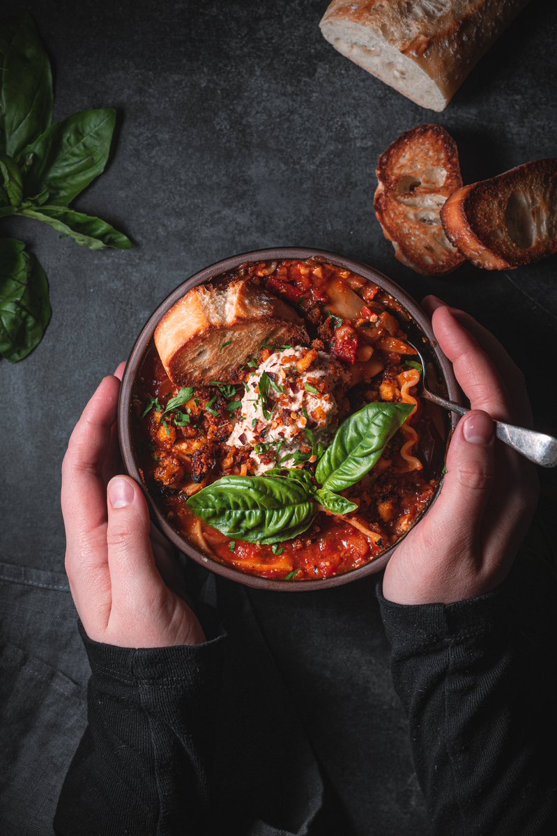 Kinda wish summer was over so I can make this vegan lasagna soup again