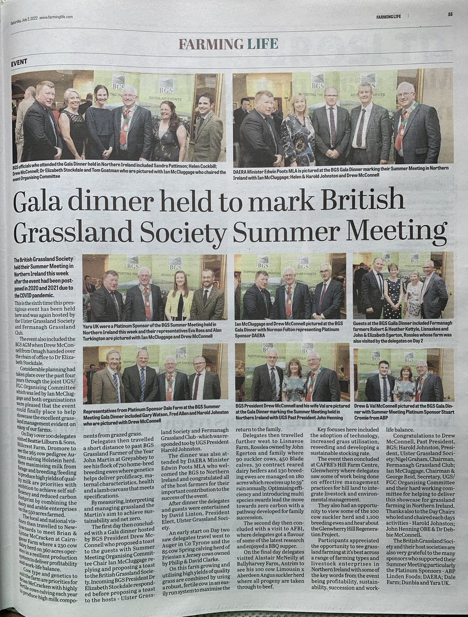 Ulster Grassland Society (@ulstergrassland) on Twitter photo Thanks to <a href="/RuthRodgers16/">Ruth Rodgers</a> & <a href="/McAuleySteven/">Steven McAuley</a> for great coverage in today’s <a href="/FarmingLifeNI/">Farming Life</a> of the <a href="/BritishGrass/">BGS</a> Summer Meeting in Northern Ireland
Thanks again to all our Sponsors #BGSSM22 Thanks to <a href="/RuthRodgers16/">Ruth Rodgers</a> & <a href="/McAuleySteven/">Steven McAuley</a> for great coverage in today’s <a href="/FarmingLifeNI/">Farming Life</a> of the <a href="/BritishGrass/">BGS</a> Summer Meeting in Northern Ireland
Thanks again to all our Sponsors #BGSSM22