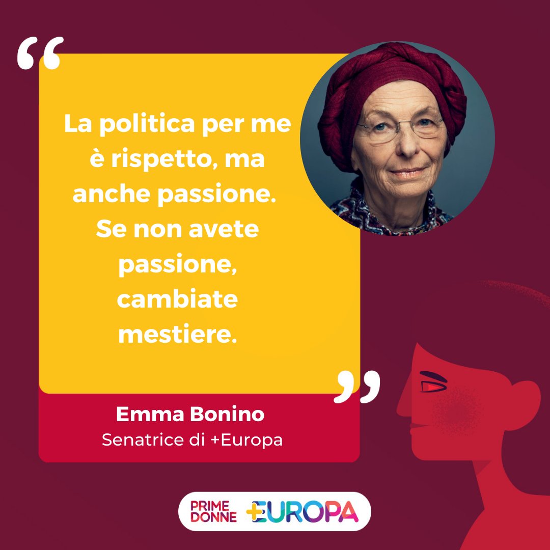 EMMA BONINO A PRIME DONNE
"Io non lo farei non vuol dire che tu non lo possa fare.
Se applicassimo questo principio, saremmo già un passo avanti".
"La politica per me è rispetto, ma anche passione".
Grazie a <a href="/emmabonino/">Emma Bonino</a> per essere stata oggi con noi.
#PrimeDonne #PiùEuropa