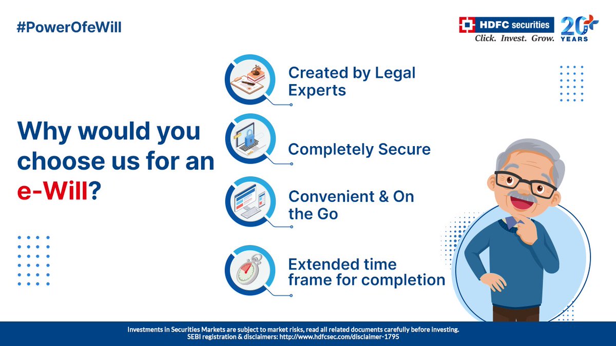 hdfcsec's tweet photo. e-Will with #HDFCsecurities will give your family the support when they need it the most.
Make your e-Will now - https://t.co/VQb1eXYOXO

#PowerOfeWill #Will #Property #Asset #HappyFamily #eWill #Family #Happiness #NextGeneration #Safe #Secure https://t.co/pliAzIlRlL