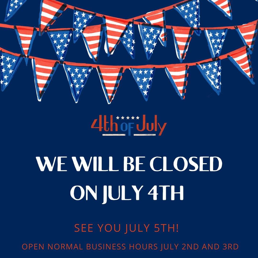 All Crispelli's locations are open through the weekend, but will be closing on the 4th of July. Have a great holiday weekend!