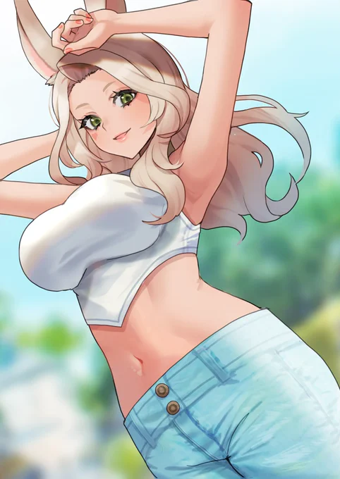健康的なヴィエラのお姉さん#FF14art #ヴィエラ #Skeb 
