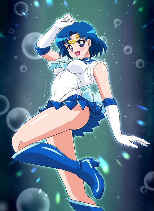 セーラーマーキュリー。先日のラフ仕上げてみた。 