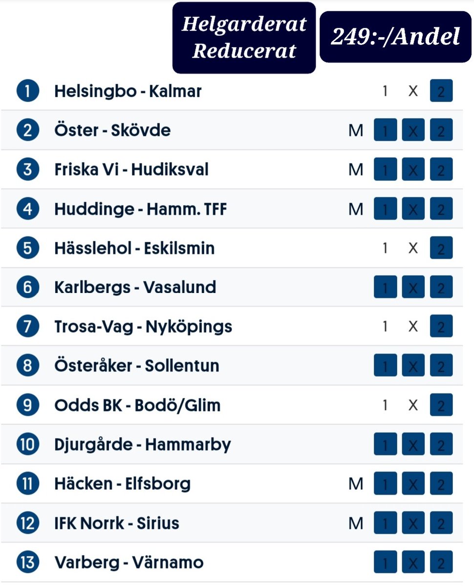 DAGS FÖR NÄSTA STORVINST PÅ STRYKTIPSET?

-  YTTERST NÄRA MILJONERNA FÖR NÅGRA MÅNADER SEDAN!

1. "Helgarderat med Ulvestål", 249:-Andel: Är ett reducerat system.
spela.svenskaspel.se/spela-tillsamm…