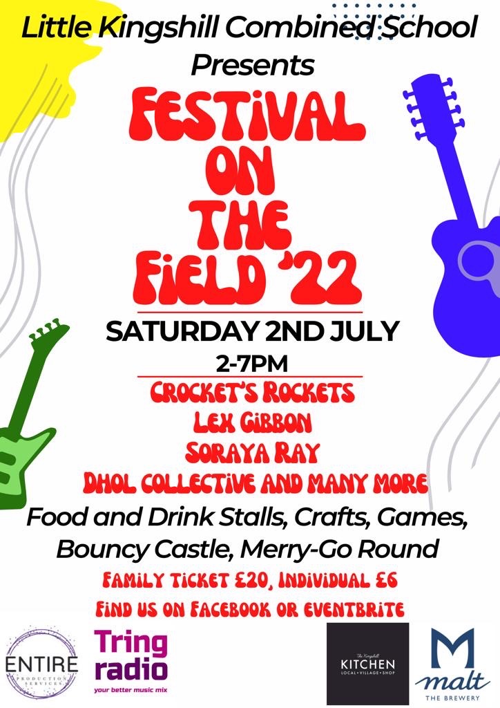 Meet the Tring Radio team at Little Kingshill Combined School this afternoon! We’ll be at the Festival on the Field from 2pm with fabulous live music and fun for all the family #TringRadio #Herts #Bucks #Beds #festival #summer #familyfunday #livemusic #localradio #keepitlocal