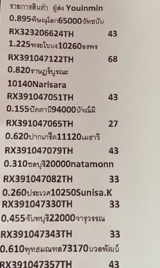 youinmin's tweet photo. #byyouinmin  OFFICIAL GOODS งาน StrayKids2ND เลขพัสดุของลงทะเบียนและEMSค่ะ เราส่งของให้แล้วเรียบร้อยนะคะ จะมี 2-3 คนที่มีของขาดบางชิ้นค่ะ โดยเราอัพเดตลงฟอร์มให้ช่วงดึกๆของคืนนี้นะคะ ขอโทษที่มาแจ้งช้าค่ะ🙇🏻‍♀️ https://t.co/5yItLs0bE6