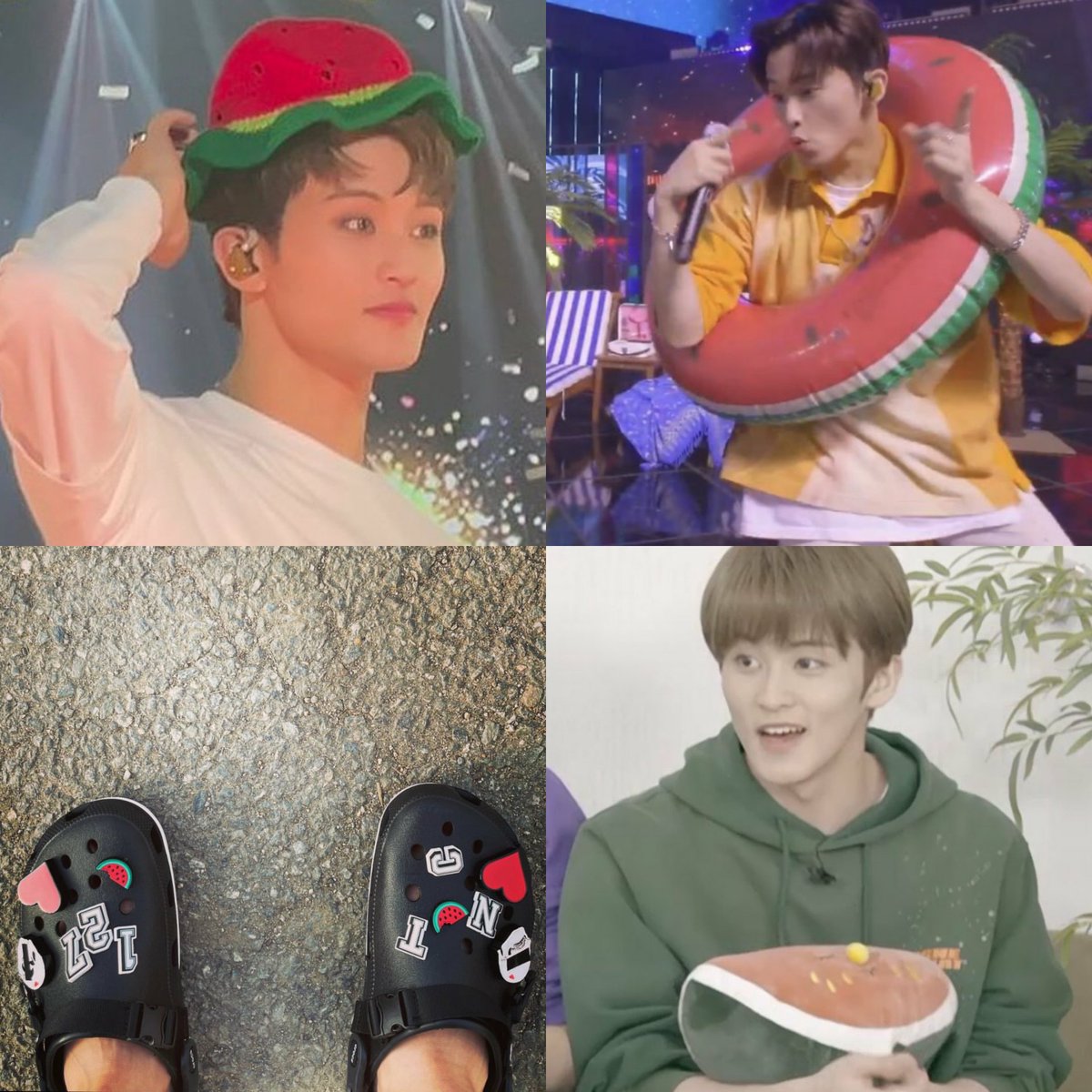 cry4lmk's tweet photo. mark and his love for watermelon 🍉 https://t.co/QpXECXzzME