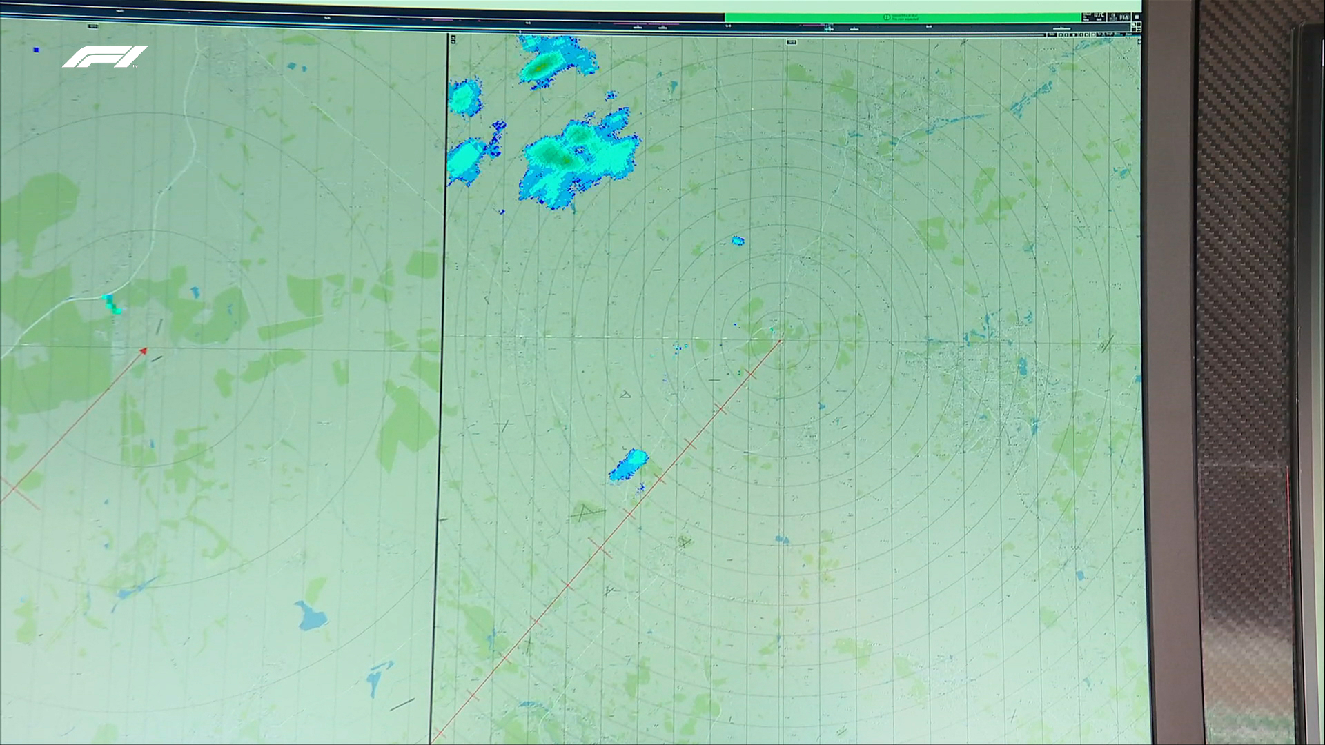 Radary pogodowe podczas 3. treningu przed GP Wielkiej Brytanii
