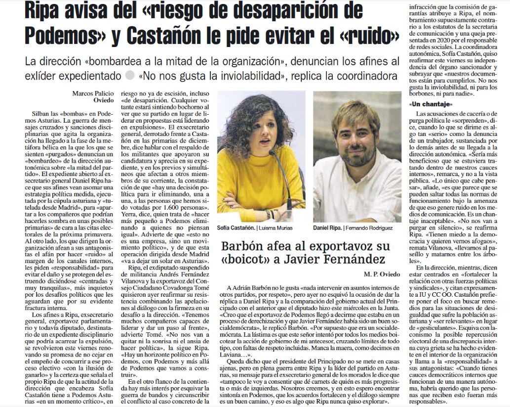 😷 Que zarremos la boca, diz <a href="/SofCastanon/">Sofía Castañón 💜💛💙</a> 🙆🏽‍♀️ ¡Pa enriba de purganos, pretenden afoganos! Nun quieren que sepas que...

📢 Las denuncias las impulsan Sofía Castañón, <a href="/AsturiesRafa/">Rafa Palacios Asturies🔻</a> ya <a href="/OviedoTaboada/">Ana Taboada</a>.
📢 Prefieren dar la mano gratis a Barbón, ensin contestación interna.

🧵SIGUE 👇🏾