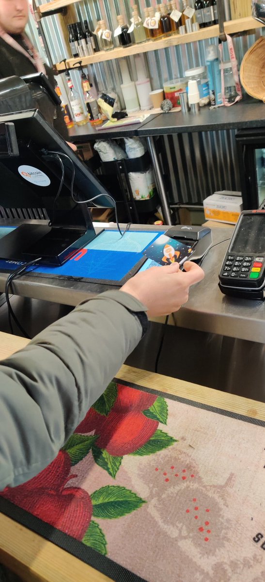 T_CRYPTOGARAGE's tweet photo. Changing times! Never touched #Crypto before ! Not a clue what #blockchain is Just bought my coffee with her gifted @CoinCorner #boltcoin card with #Bitcoin Amazing! Simple! Fast! https://t.co/9QH6qFt85P