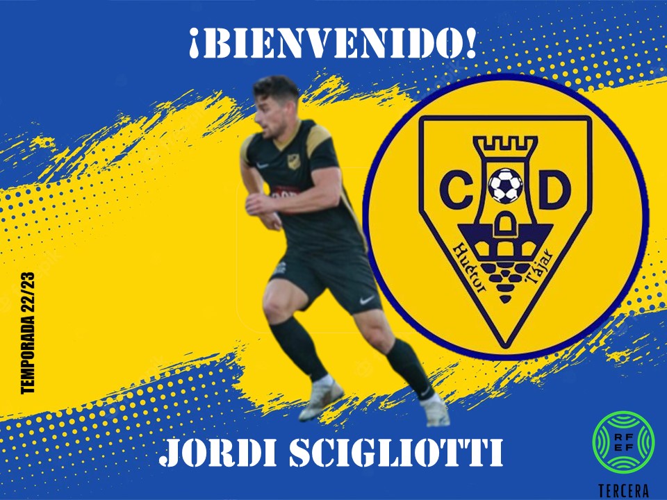 OFICIAL | <a href="/JordiScigliotti/">Jordi Scigliotti</a> se convierte en nuevo jugador del <a href="/CDHuetorTajar/">CD Espárrago de Huétor Tájar💛💙</a> para esta temporada 2022-23 📝

▶️ Procede del <a href="/CFMOTRIL/">C.F. MOTRIL</a> donde anotó 7 goles
▶️ Desborde, garra y goles para deslumbrar al Miguel Moranto

#SentimientoHT 💛💙