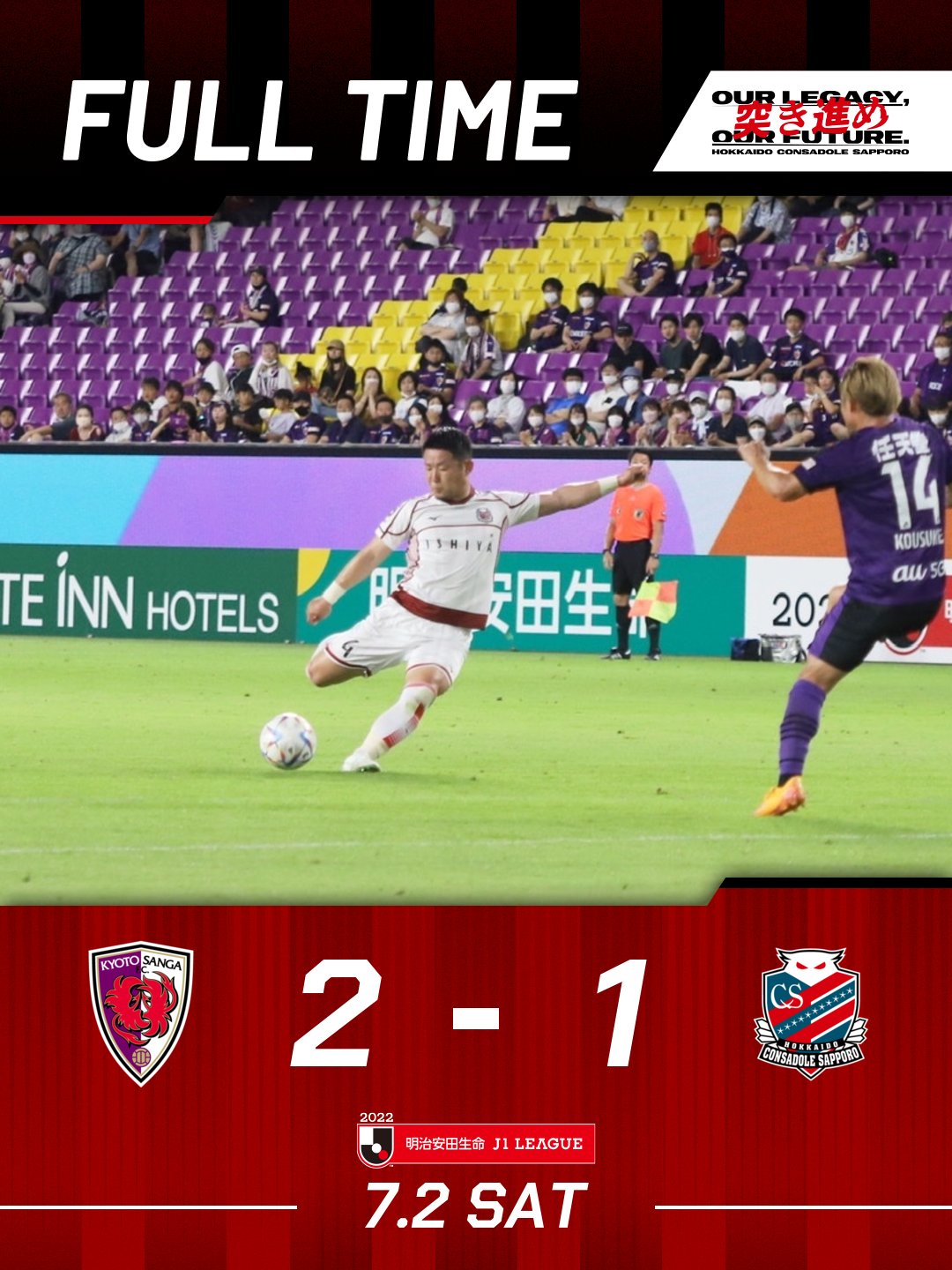 北海道コンサドーレ札幌公式 Full Time 京都 2 1 札幌 22明治安田生命j1リーグ 第19節 Consadole コンサドーレ Spogram コンサドーレ観るなら Dazn Jpn で 加入は T Co Kefhabwouc T Co Hzoynwy471 Twitter
