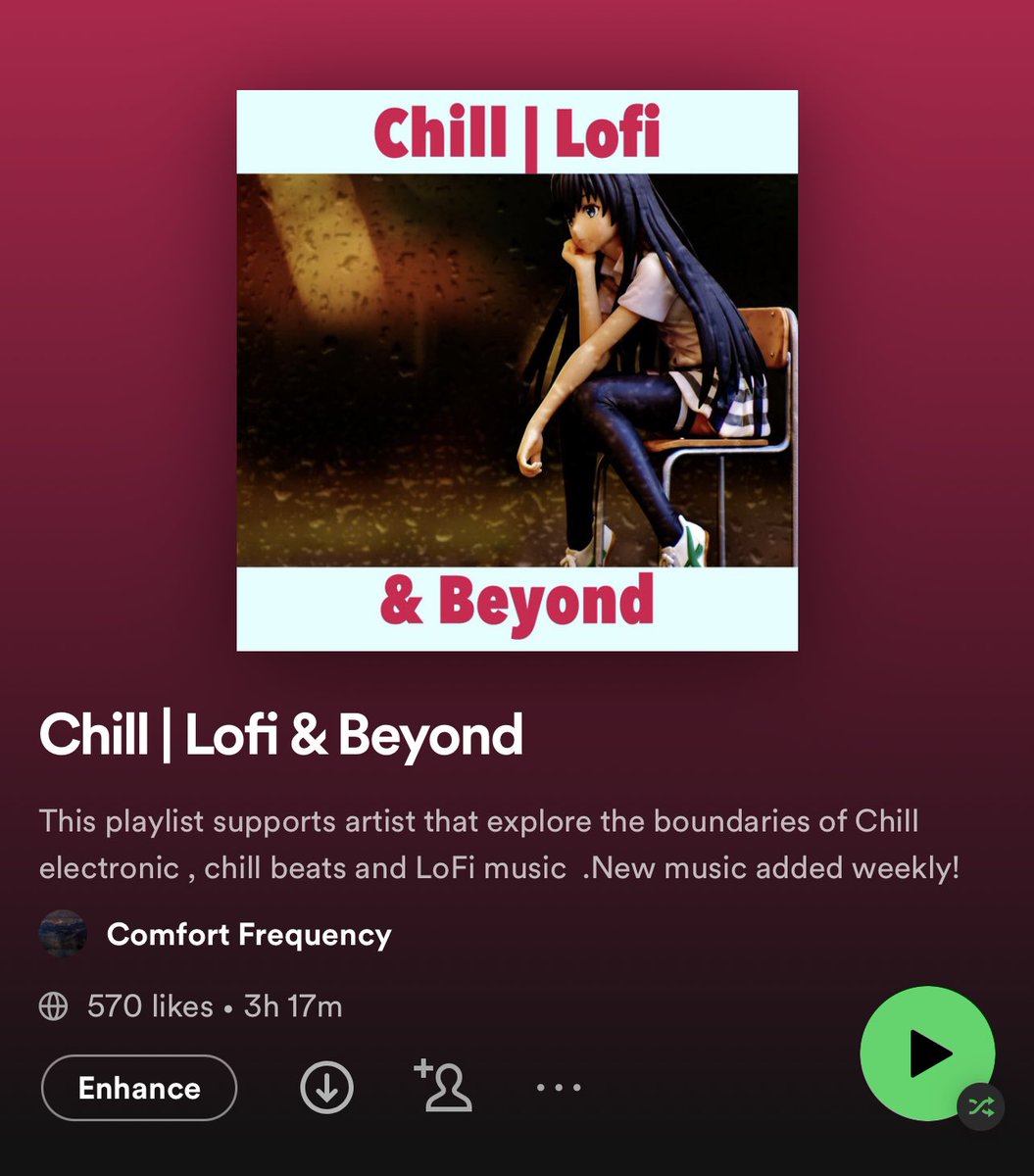 I have updated all my playlists but submissions are back open !

I’d love more new tracks though for all of them 😊

1.) Follow The playlists
2.)Like and Retweet this post 
3.) Drop your best track below 👇 

#lofi #SpotifyPlaylist #playlistcurator #Chillhop #electronicmusic