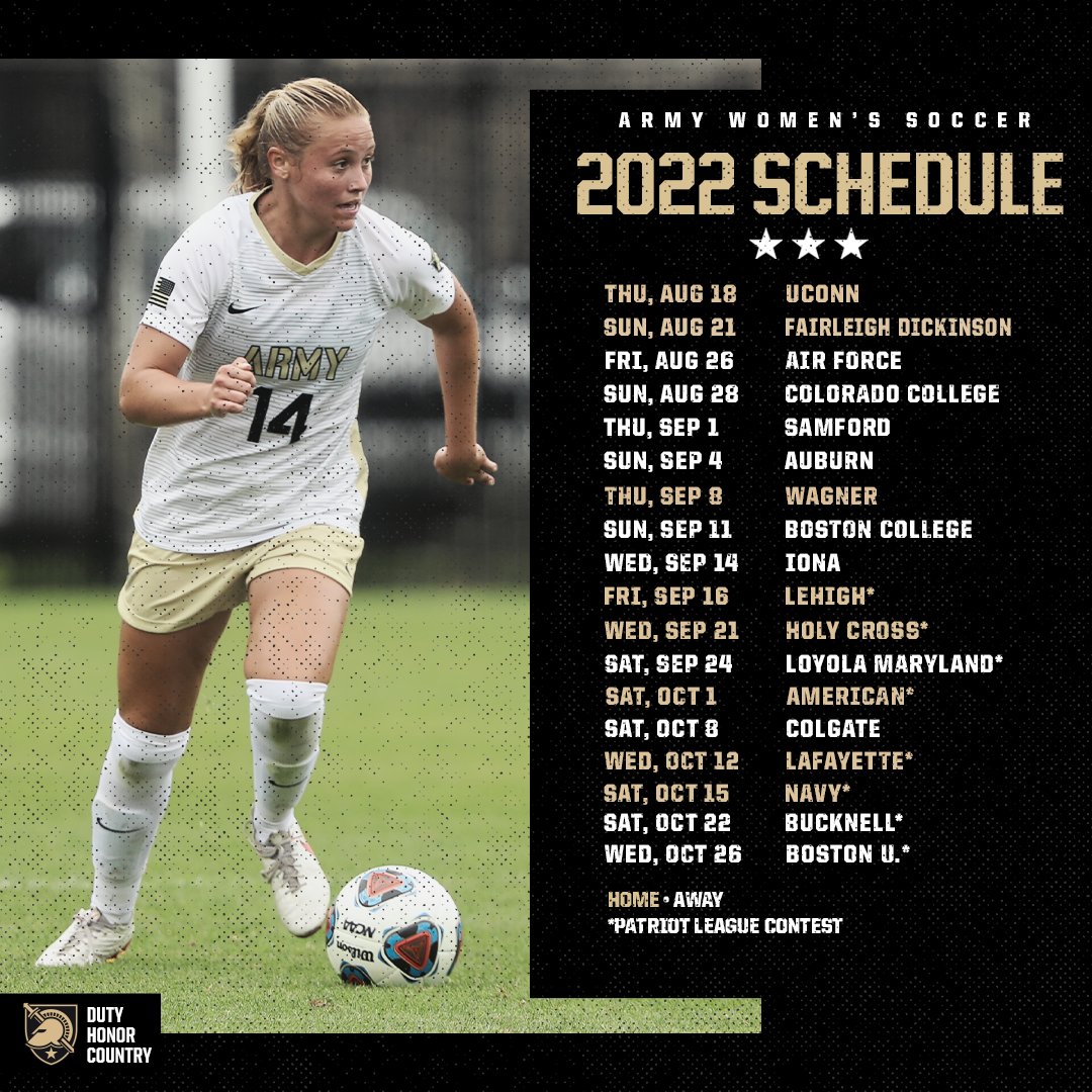 The season is around the corner! 

We can’t wait to get back on the field! 

🗓️goarmywestpoint.com/sports/womens-…
🗞️goarmywestpoint.com/news/2022/6/30…

#GoArmy
