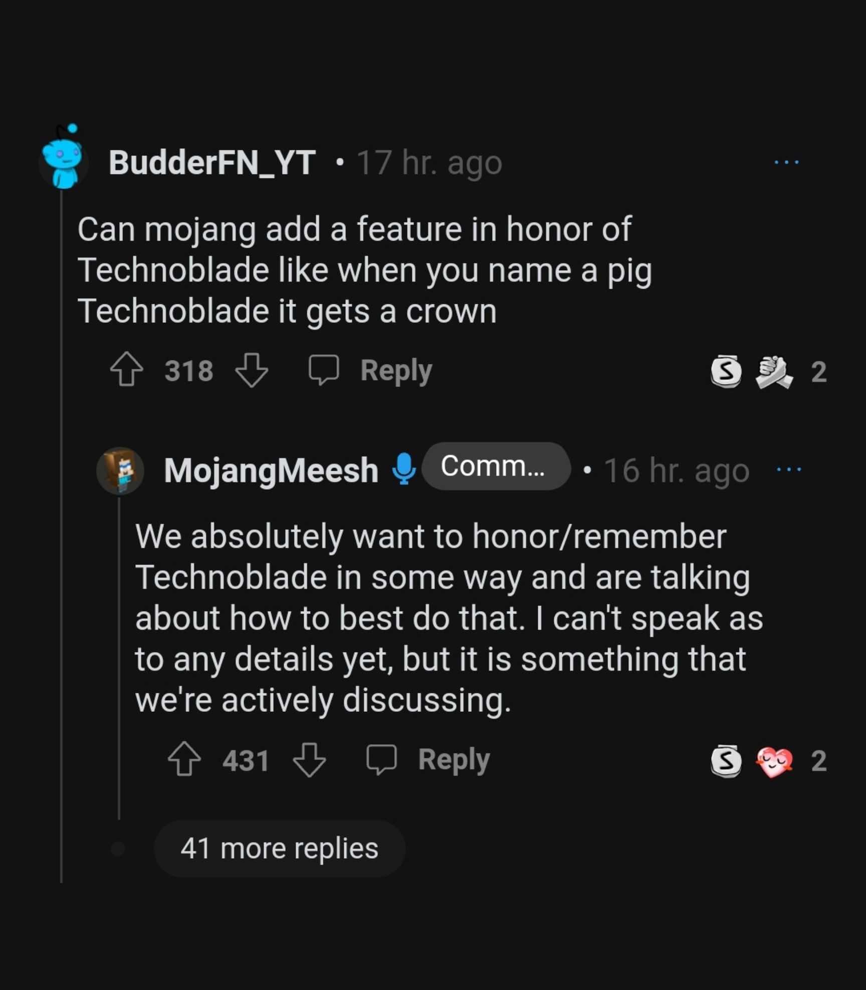 Minecraft reddit community