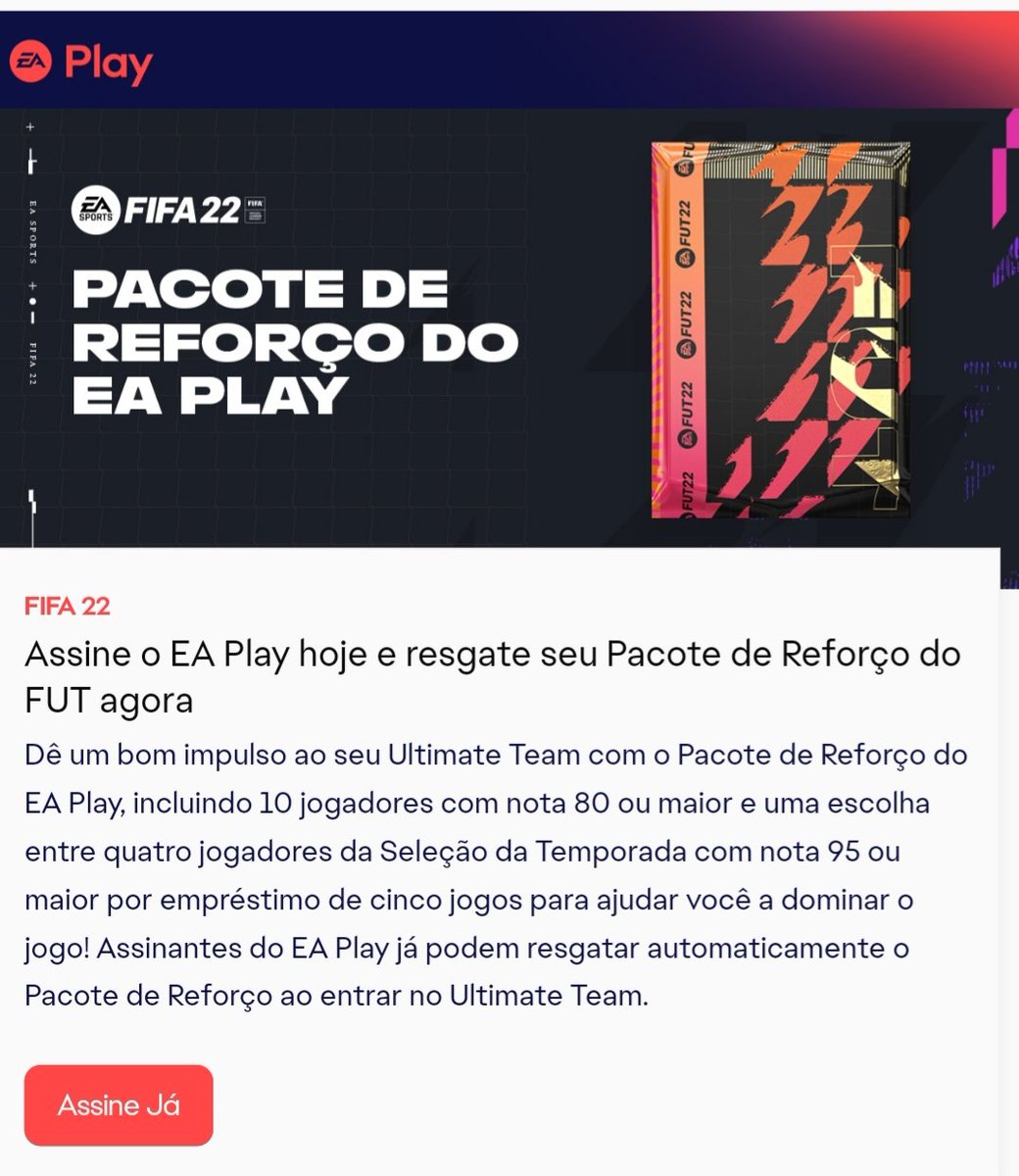 AlexFrazaoDF's tweet photo. @EASPORTSFIFA 
Muito triste com EA mais uma vez me frustrando... Fiz a assinatura da EA play e não recebi minhas recompensas!
DETALHE ainda diz que não é promessa da solução do problema!
Sou fã da franquia só que de uns tempo deixou nós clientes de lado (falta de respeito) https://t.co/vyWL7VdQyF