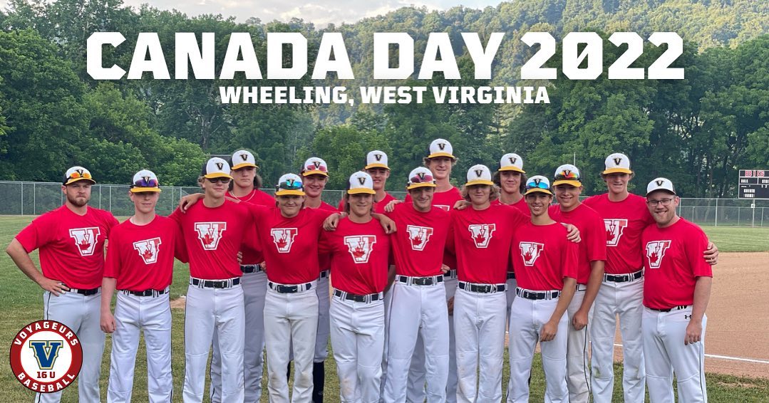 ThePBLO's tweet photo. Down in West Virginia for an American tournament, the Sudbury Voyageurs were repping the maple leaf for all to see.  When the opposition sees Canada red, they know they're in for a challenging game. 🍁

#ThePBLO | #BelowTheBorder https://t.co/igffACN9Ya