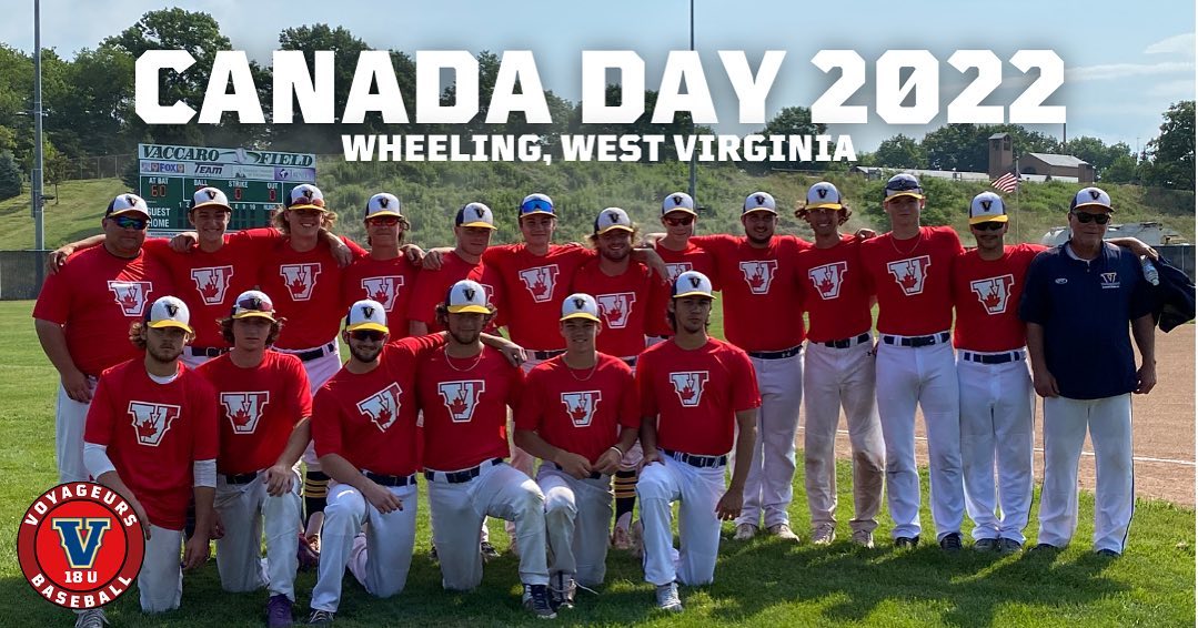 ThePBLO's tweet photo. Down in West Virginia for an American tournament, the Sudbury Voyageurs were repping the maple leaf for all to see.  When the opposition sees Canada red, they know they're in for a challenging game. 🍁

#ThePBLO | #BelowTheBorder https://t.co/igffACN9Ya