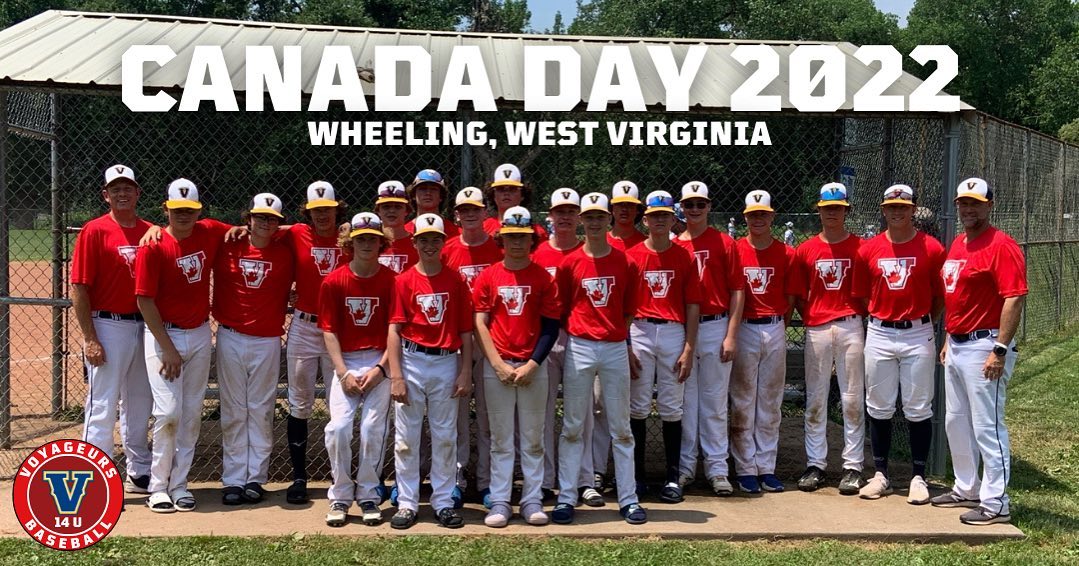 ThePBLO's tweet photo. Down in West Virginia for an American tournament, the Sudbury Voyageurs were repping the maple leaf for all to see.  When the opposition sees Canada red, they know they're in for a challenging game. 🍁

#ThePBLO | #BelowTheBorder https://t.co/igffACN9Ya