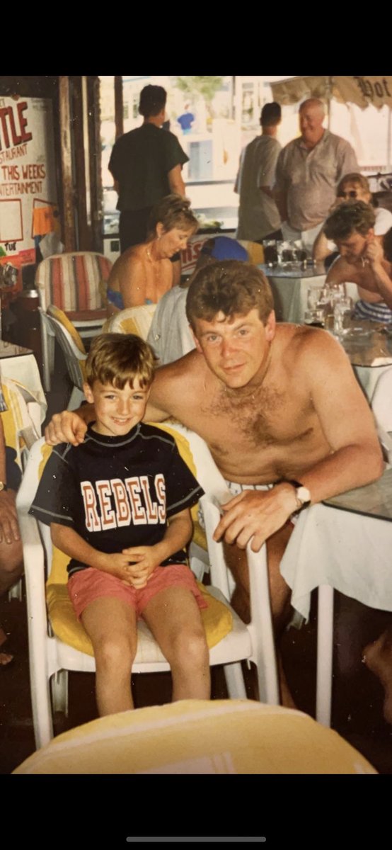 scotsman1234's tweet photo. A young me with the goalie living it up in Tenerife. Sadly another @RangersFC legend we have to say goodbye to but this memory will last with me for the rest of my life. Made my holiday this. RIP Goalie 💙 https://t.co/3QMCL2czmo