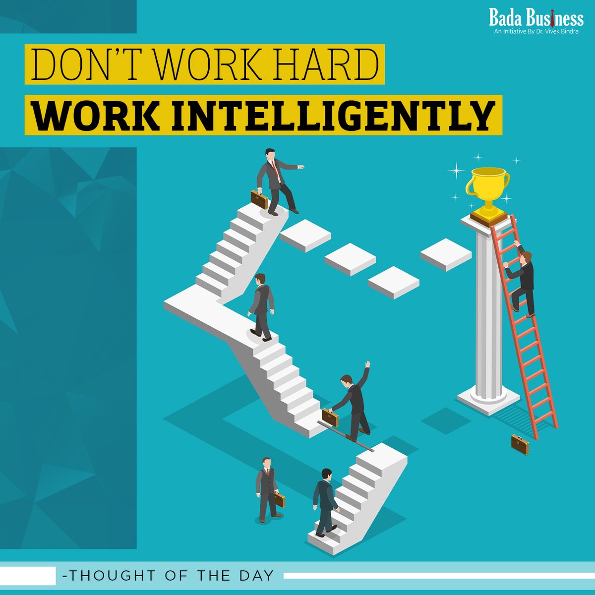 ErAmrendraKumar's tweet image. It&apos;s time to work smartly!Every task has a creative solution to perform it. You just have to find one

Don&apos;t forget to REGISTER for a FREE webinar of Dr Vivek Bindra on parenting:badabusiness.com/art-of-parenti…

#WorkIntelligently #Motivation #DrVivekBindra #BadaBusiness #ErAmrendraKumar