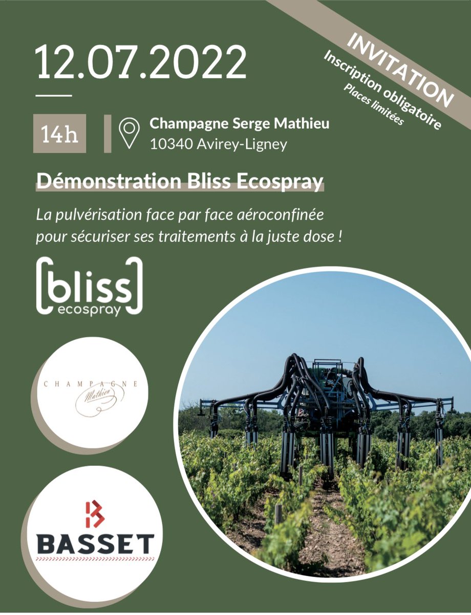 TeamBASSET's tweet photo. /// NOUVEAUTÉ BASSET ///
📣 Participez aux démonstrations #BLISS ! 
Retrouvez nous au champagne Jacob Mathieu 
Le 12 juillet à partir de 14h 00 ! https://t.co/XPFPubOfj1