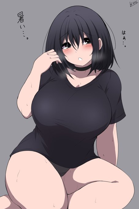 暑がるボブカットちゃんのラクガキ #オリキャラ 