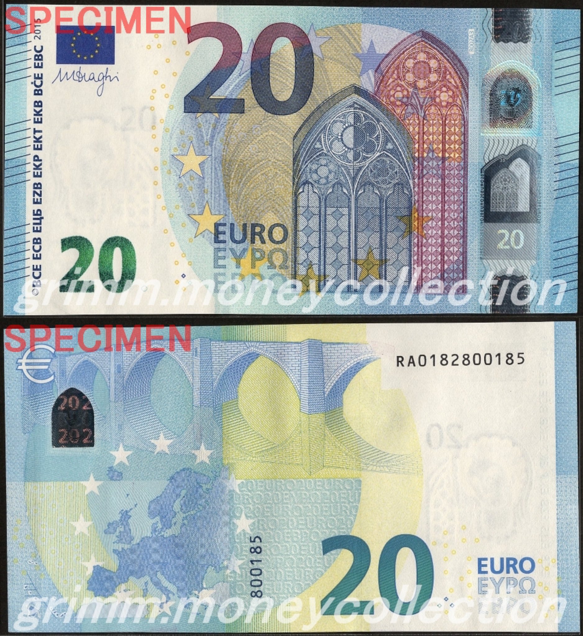 グリム 貨幣コレクション Eu ユーロ圏で15年に発行されたユーロ紙幣 表 ゴシック様式の架空の建物 裏 ゴシック様式の架空の橋 ヨーロッパの地図 紙幣コレクション 貨幣コレクション T Co Sdousexgme Twitter