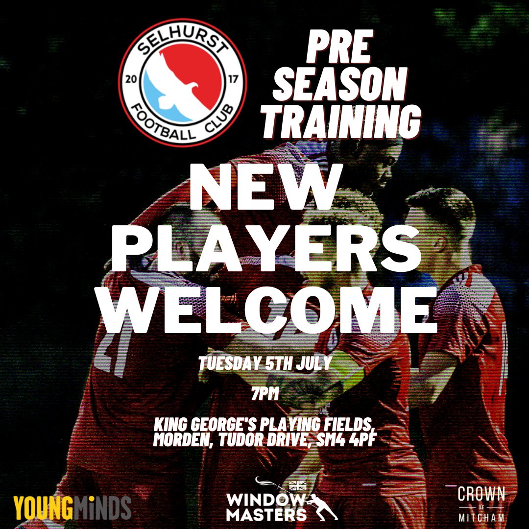 🔴 Selhurst Pre Season Training 🔴 Details below! We are actively looking to add to our current squads as we look to continue on from last years success in our debut season at Step 8 & in our current Sunday league. All positions welcome! RT’s & Likes appreciated 👊 UTS 🔴⚪️