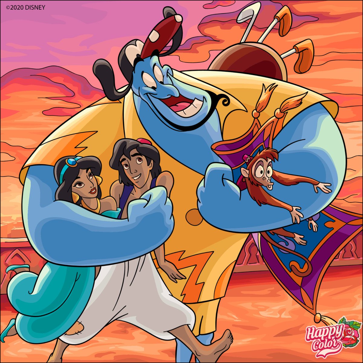 アラジンの塗り絵 ジーニー楽しそうです 山ちゃんの声きこえそう かおり肥後国 日光さん制作中 のイラスト アラジンの塗り絵 ジーニー楽しそうです 山ちゃんの声きこえそう かおり肥後国 日光さん制作中 のイラスト