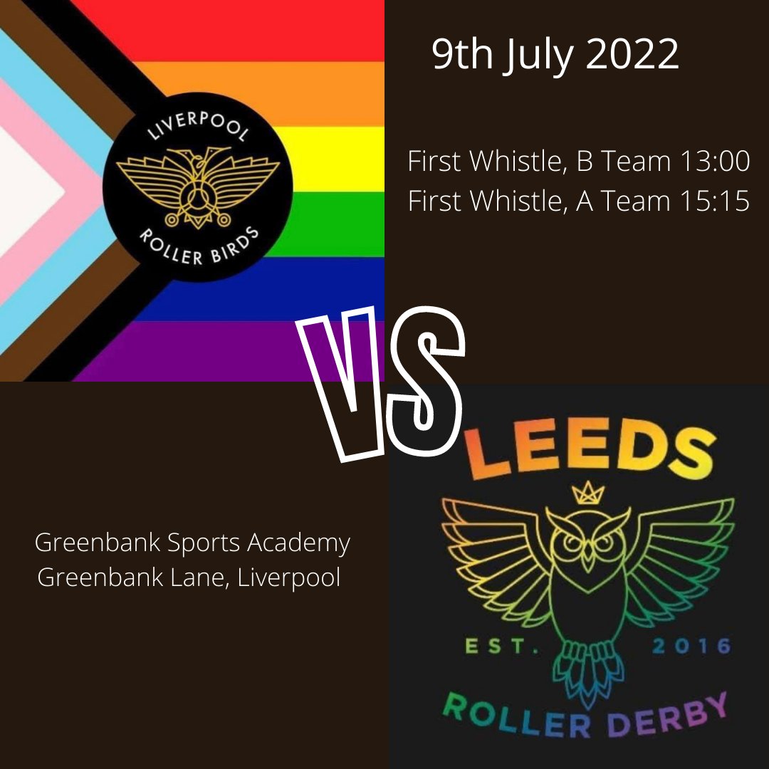 ROLL UP ROLL UP <a href="/livrollerbirds/">Liverpool Roller Birds</a> v <a href="/WeAreLeedsRD/">Leeds Roller Derby</a> on 9th July 2022 
tickets bit.ly/3xtNRJB
livestream bit.ly/39lkgKm 
#rollerderby #LRB #liverpoolrollerbirds #rollerskating #liverpoolrollerderby #liverpool #skater #rollerskatinguk #rollerskate #skate #wftda