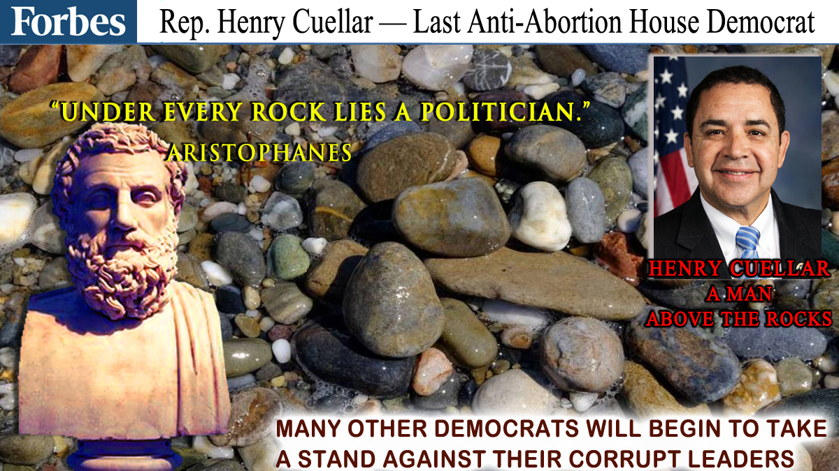 CONSCIENCE vs. POLITICS
Last year every Christian #Democrat in the House voted to legalize #abortion – except for one man, #HenryCuellar.
The threat of a #filibuster in the Senate killed the bill. 
Biden will end the filibuster & try again. 
'Under every rock lies a politician.'