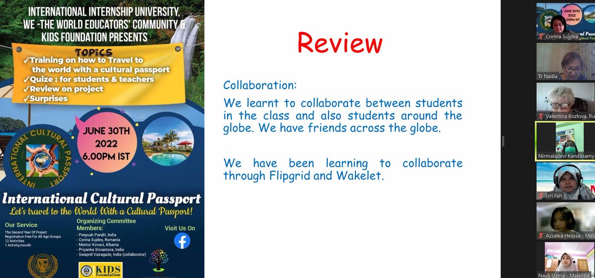 International Cultural Passport Project activities empower💪 students' 21st century skills. <a href="/NirmaladeviKan2/">Nirmaladevi Kandasamy</a> <a href="/CSujdea/">Corina Sujdea</a> <a href="/TarunaK78648372/">Taruna Kapoor</a> <a href="/yao_hsiung/">Ming Yao (Winnie B ) #ClimateActionEdu</a>

#IIU #globaleducator #hybridlearning #newnormal #edutech #education #globaleducation #21stcenturyskills