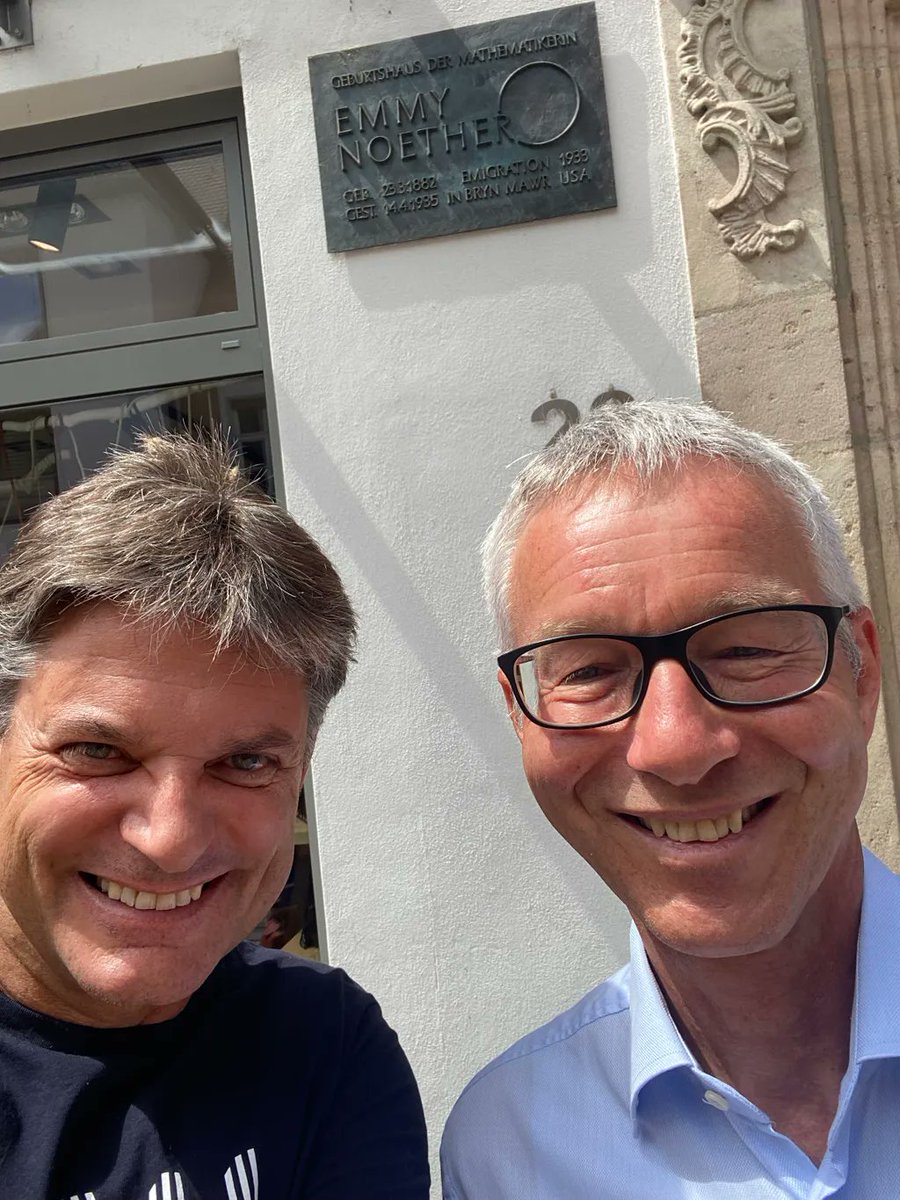 #FAUvisit: Today I had breakfast with Prof. Joachim M. Buhmann from @ETH. Joachim is a good friend and colleague, and supports us  in identifiying a strong team for our new #FAU Department of #DataScience. A highlight of our city tour was the birthplace of #EmmyNoether. @UniFAU