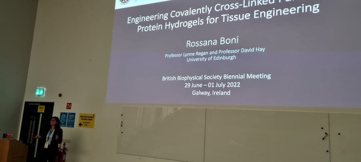 Proud to have presented my work on protein hydrogels for tissue engineering at the <a href="/BritBiophysSoc/">BBS</a> meeting in Galway! Great talks and great people all around working on amazing new discoveries!