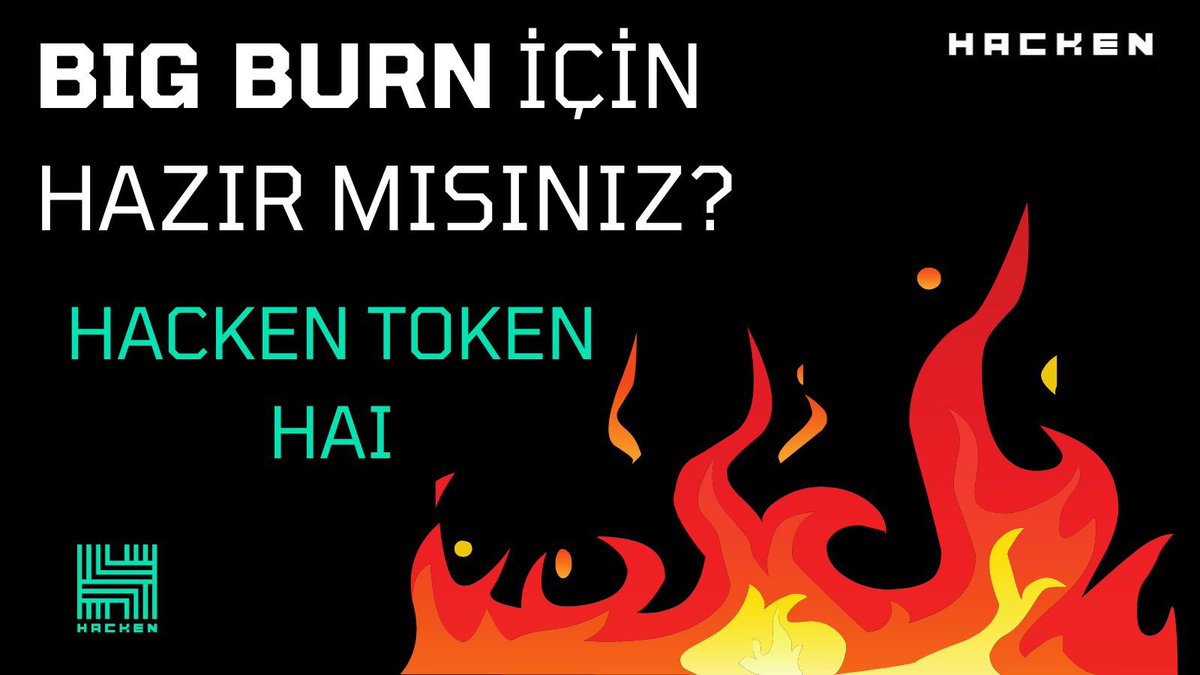 🔥 ' HAI BIG BURN ' için hazır mısın? Önümüzdeki hafta @hackenclub ekibi tarafından yapılacak olan Büyük $HAI Yakımı için artık sayılı zamanımız var! Hepimizin merakla beklediği #HAI Token yakımından anlık haberdar olmak için bildirimleri açmayı unutmayınız. #Burn #Kripto