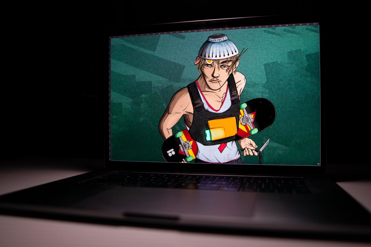 | Preview #2 | 
Creative expression is at the core of the art of Steeze. While more conservative traits are being developed for the collection, a comedic embellishment has been pursued. In pose 2, the protagonist has a bowl of ramen on his head, with egg, pork &amp; chop sticks.