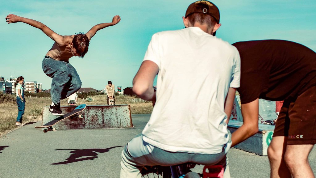 Hayling Island skatepark.  Last day before work began on an exciting new park.