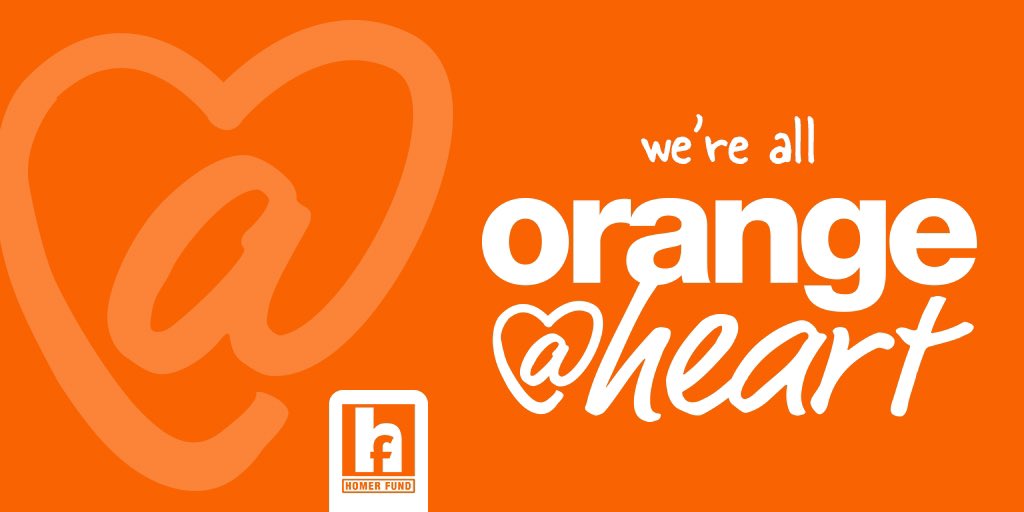 @ home, @ work, @ anytime, I’m #OrangeAtHeart and proud to support the #HomerFund. 🧡 🔁