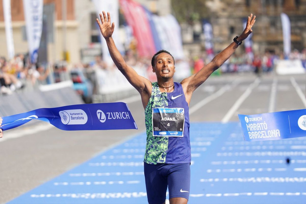 YihunilignAdane's tweet photo. Best way to follow my running updates is via my instagram here https://t.co/HSJnxpR5Mt. This is me wininng the 2022 Barcelona marathon. It was amazing! https://t.co/95xsAGwlme